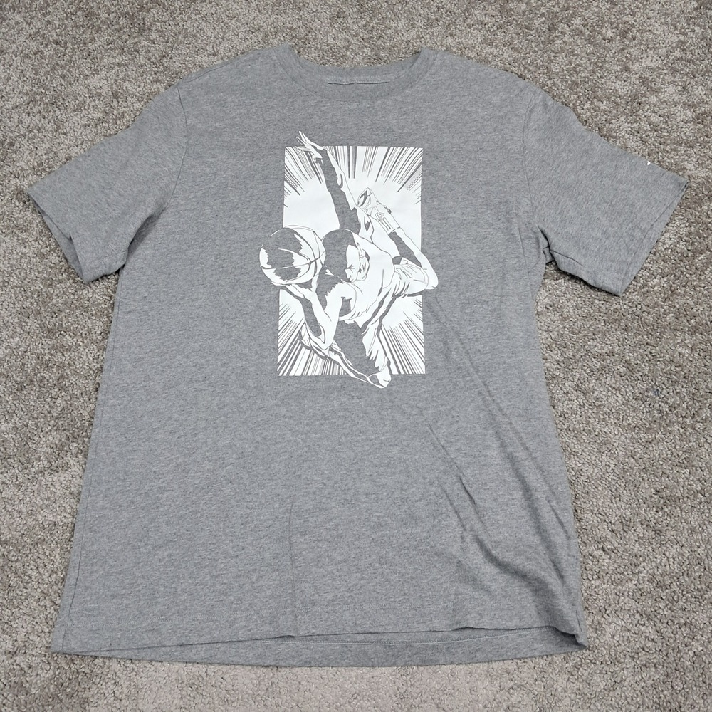Jordan Mens Gray Graphic Basketball Jumpman T-Shirt Size M RN56323